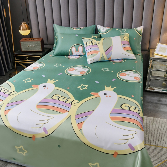 91家纺网 家纺一手货源 找家纺 迷仙巢2021新款印花冰丝凉席（床单款） 动物乐园