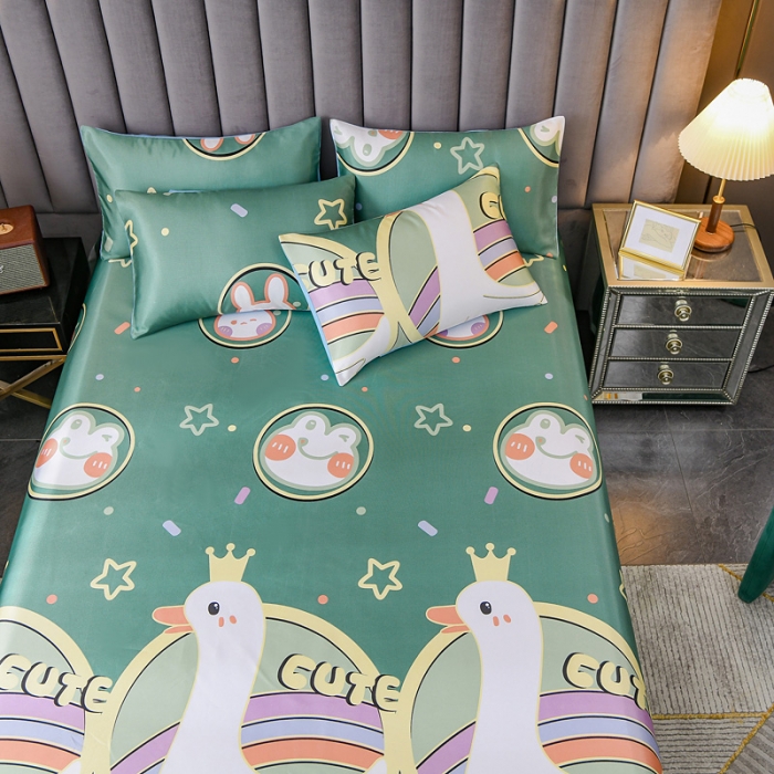 91家纺网 家纺一手货源 找家纺 迷仙巢2021新款印花冰丝凉席（床单款） 动物乐园