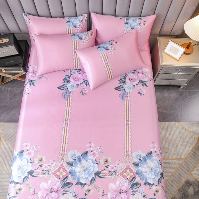 91家纺网 家纺一手货源 找家纺 迷仙巢2021新款印花冰丝凉席（床单款） 繁花似锦