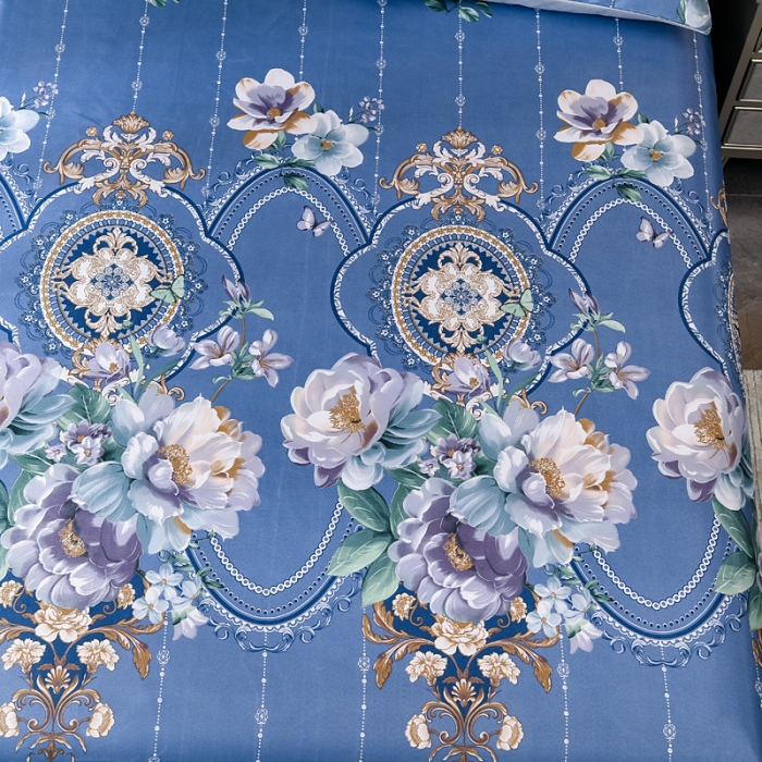 91家纺网 家纺一手货源 找家纺 迷仙巢2021新款印花冰丝凉席（床单款） 花开富贵