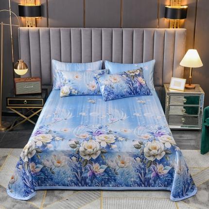 迷仙巢2021新款印花冰丝凉席（床单款） 清新花语