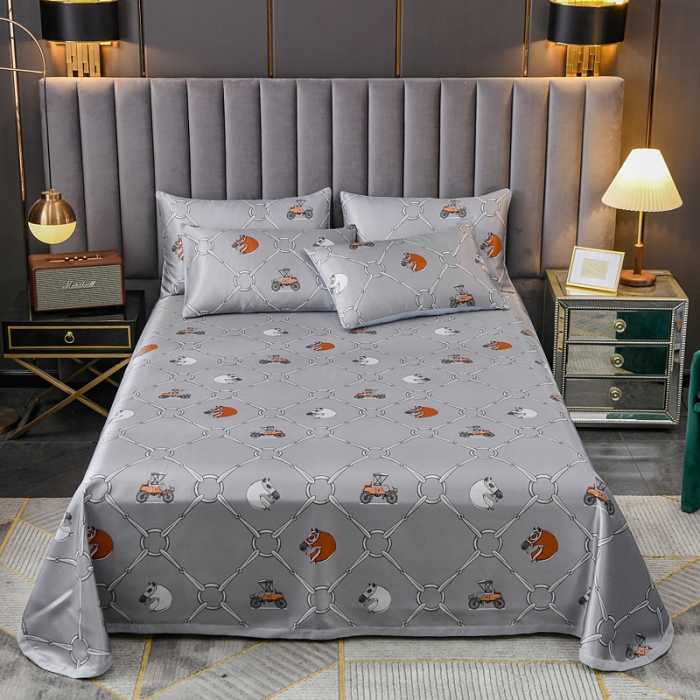 91家纺网 家纺一手货源 找家纺 迷仙巢2021新款印花冰丝凉席（床单款） 天马行空