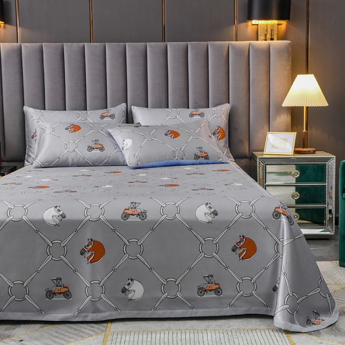 91家纺网 家纺一手货源 找家纺 迷仙巢2021新款印花冰丝凉席（床单款） 天马行空