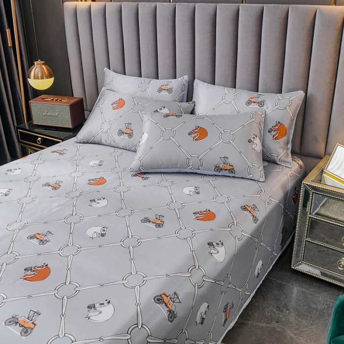 91家纺网 家纺一手货源 找家纺 迷仙巢2021新款印花冰丝凉席（床单款） 天马行空