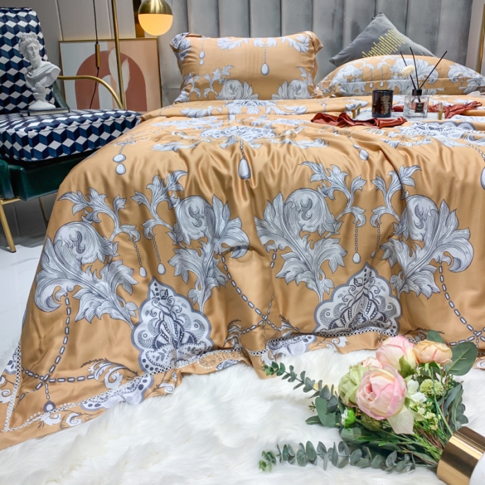 91家纺网 家纺一手货源 找家纺 棉生活家纺 2022新款莫代尔天丝夏被 辉煌时刻-桔