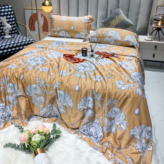 91家纺网 家纺一手货源 找家纺 棉生活家纺 2022新款莫代尔天丝夏被 辉煌时刻-桔