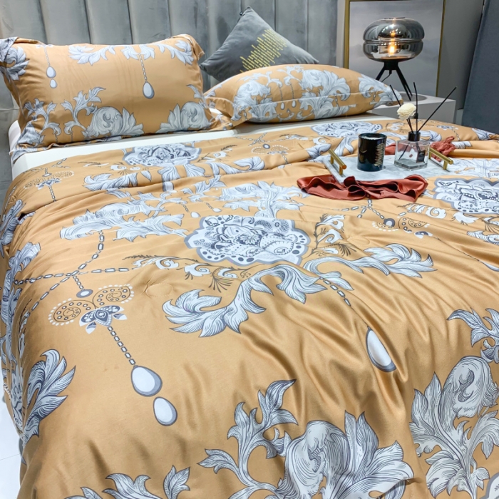 91家纺网 家纺一手货源 找家纺 棉生活家纺 2022新款莫代尔天丝夏被 辉煌时刻-桔