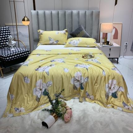 棉生活家纺 2022新款莫代尔天丝夏被 邂逅花语-黄