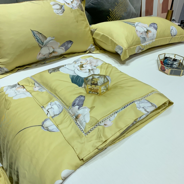 91家纺网 家纺一手货源 找家纺 棉生活家纺 2022新款莫代尔天丝夏被 邂逅花语-黄