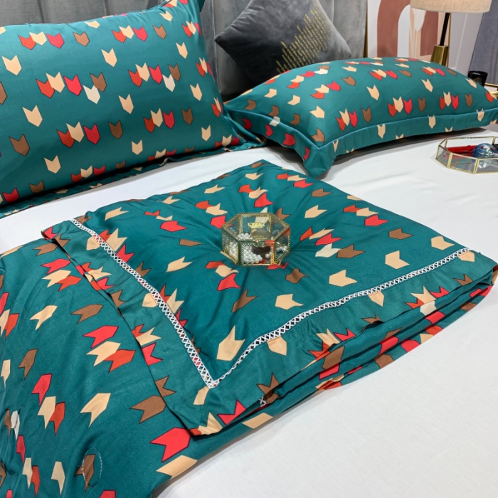 91家纺网 家纺一手货源 找家纺 棉生活家纺 2022新款莫代尔天丝夏被 自由之旅-绿