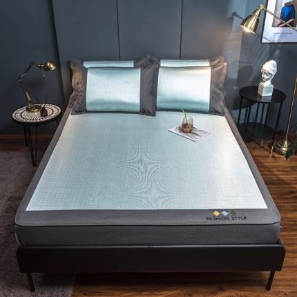 91家纺网 家纺一手货源 找家纺 全季家居 2021时尚款肌理纹床笠款冰丝凉席 水绿色