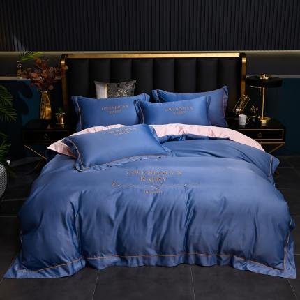 91家纺网 家纺一手货源 找家纺 意尚风情2023新款绣花水洗真丝四件套 千韵-宾利兰