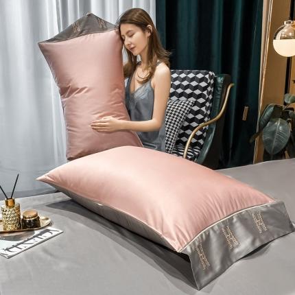 蓝米卡夫 2021新款艾迪&amp;卡夫单枕套 艾迪-豆沙+绅士灰