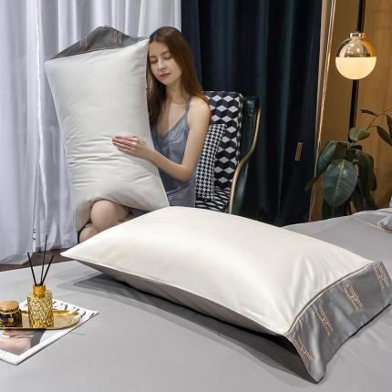 蓝米卡夫 2021新款艾迪&amp;卡夫单枕套 艾迪-峰白+绅士灰