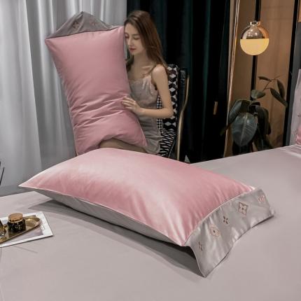 蓝米卡夫 2021新款艾迪&amp;卡夫单枕套 卡夫-果粉+银灰