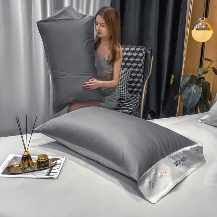 蓝米卡夫 2021新款艾迪&amp;卡夫单枕套 卡夫-绅士灰+银灰