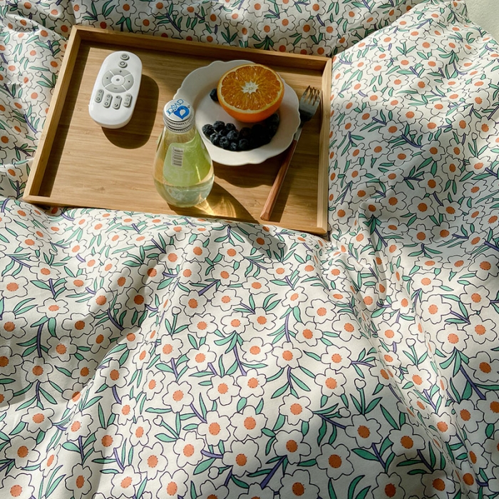 91家纺网 家纺一手货源 找家纺 2021新款简约风40s13372全棉喷气四件套