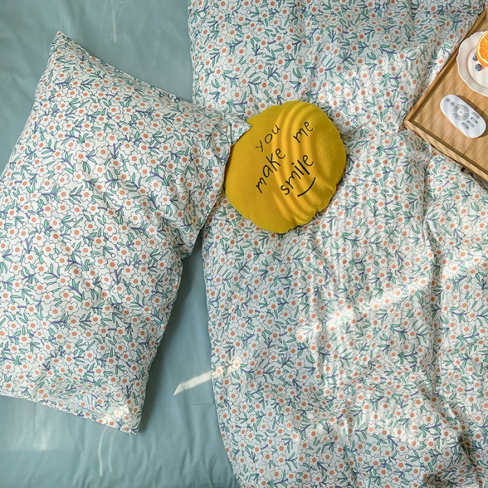 91家纺网 家纺一手货源 找家纺 2021新款简约风40s13372全棉喷气四件套 白茶普通