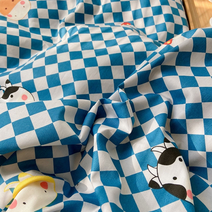 91家纺网 家纺一手货源 找家纺 2021新款简约风40s13372全棉喷气四件套 牛萌萌