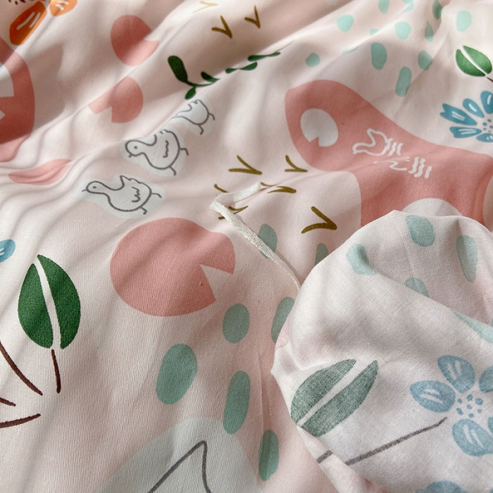 91家纺网 家纺一手货源 找家纺 2021新款简约风40s13372全棉喷气四件套 田园