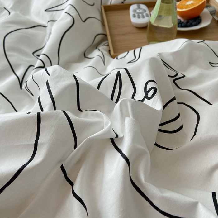 91家纺网 家纺一手货源 找家纺 2021新款简约风40s13372全棉喷气四件套 印象