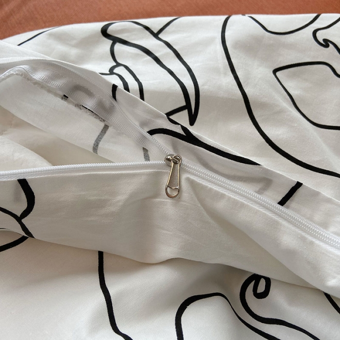 91家纺网 家纺一手货源 找家纺 2021新款简约风40s13372全棉喷气四件套 印象