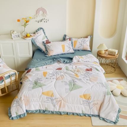 91家纺网 家纺一手货源 找家纺 眠屿 2021新款洛卡棉夏被四件套 花露悠雨