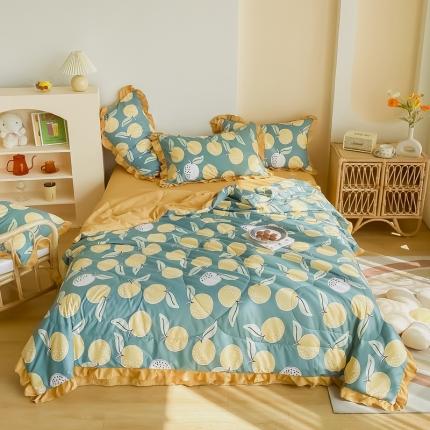 91家纺网 家纺一手货源 找家纺 眠屿 2021新款洛卡棉夏被四件套 水果派