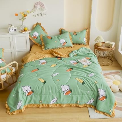 91家纺网 家纺一手货源 找家纺 眠屿 2021新款洛卡棉夏被四件套 熊宝宝