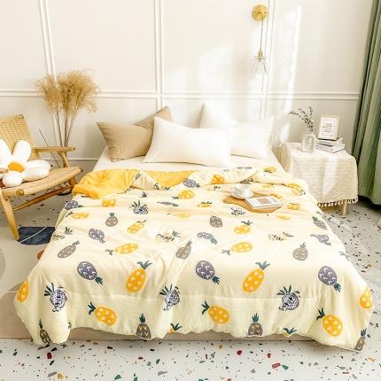 91家纺网 家纺一手货源 找家纺 佰亿莱 2024新款水洗棉夏被 菠萝