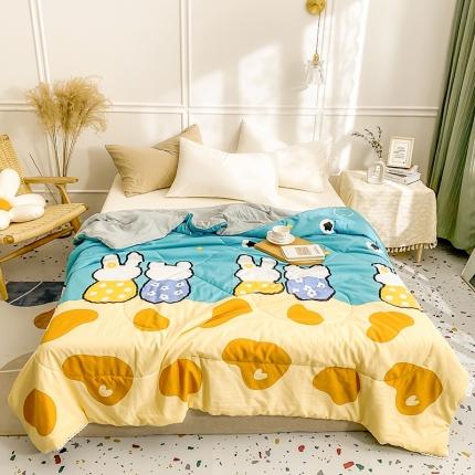 91家纺网 家纺一手货源 找家纺 佰亿莱 2024新款水洗棉夏被 背影兔