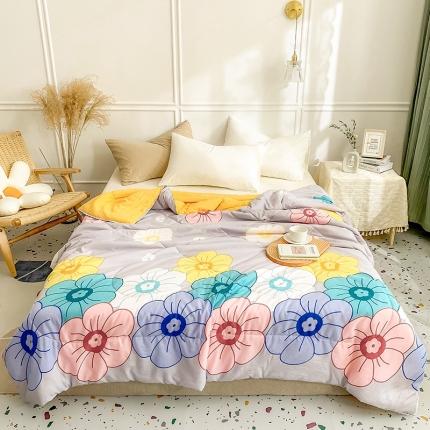 91家纺网 家纺一手货源 找家纺 佰亿莱 2024新款水洗棉夏被 七色花