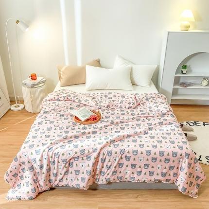 91家纺网 家纺一手货源 找家纺 佰亿莱 2024新款针织棉夏被 可爱熊头