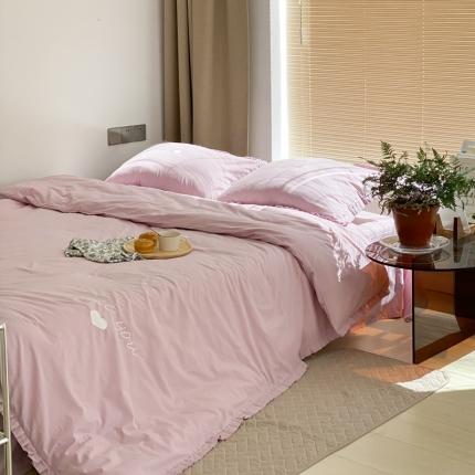 91家纺网 家纺一手货源 找家纺 六巷胡同 2021新款ins风水洗棉木耳边系列 ins浅紫