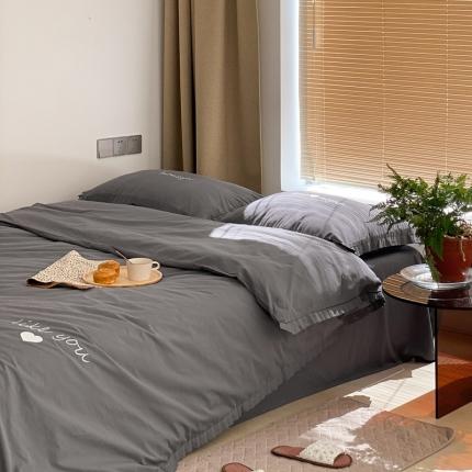 91家纺网 家纺一手货源 找家纺 六巷胡同 2021新款ins风水洗棉木耳边系列 ins深灰