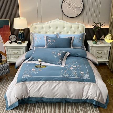 星尚家纺 100支天丝棉四件套遇见幸福系列 凡高蓝