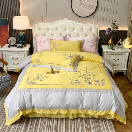 星尚家纺 100支天丝棉四件套遇见幸福系列 至尊黄
