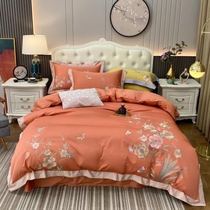 91家纺网 家纺一手货源 找家纺 星尚家纺 80支长绒棉雅韵系列 艾玛橙