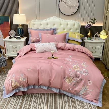 91家纺网 家纺一手货源 找家纺 星尚家纺 80支长绒棉雅韵系列 粉豆沙