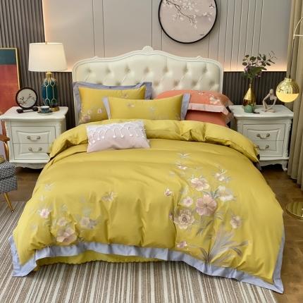 91家纺网 家纺一手货源 找家纺 星尚家纺 80支长绒棉雅韵系列 至尊黄