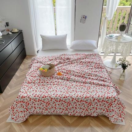 91家纺网 家纺一手货源 找家纺 星期八 2021新款田园风奶油花边大豆夏被 花艺