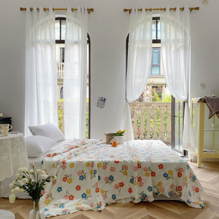 91家纺网 家纺一手货源 找家纺 星期八 2021新款田园风奶油花边大豆夏被 奶油花