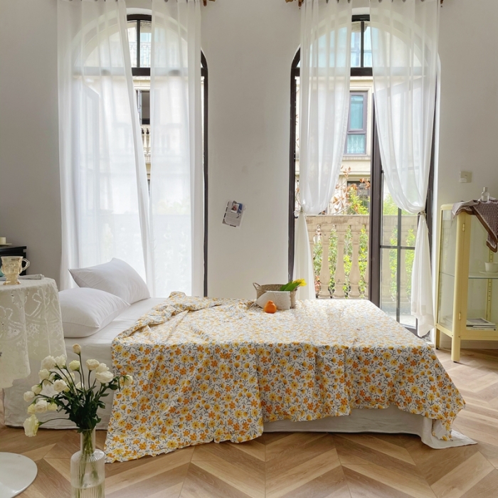 91家纺网 家纺一手货源 找家纺 星期八 2021新款田园风奶油花边大豆夏被 小薇