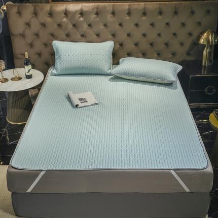 91家纺网 家纺一手货源 找家纺 寐居家纺 2021新款纯色乳胶凉席(5mm) 湖蓝