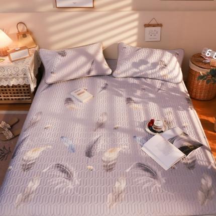 寐居家纺 2021新款乳胶凉席（8mm） 典雅羽毛-灰