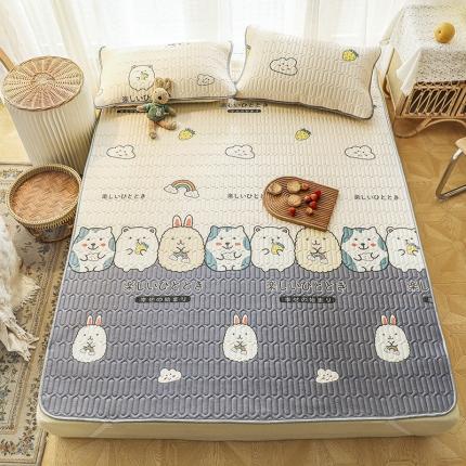 91家纺网 家纺一手货源 找家纺 寐居家纺 2021新款印花乳胶凉席(5mm) 萌萌兔