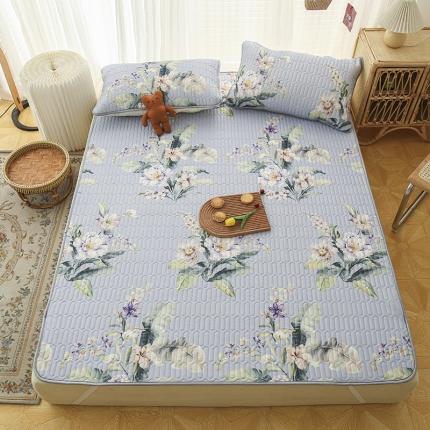 寐居家纺 2021新款印花乳胶凉席(5mm) 蓝色花语
