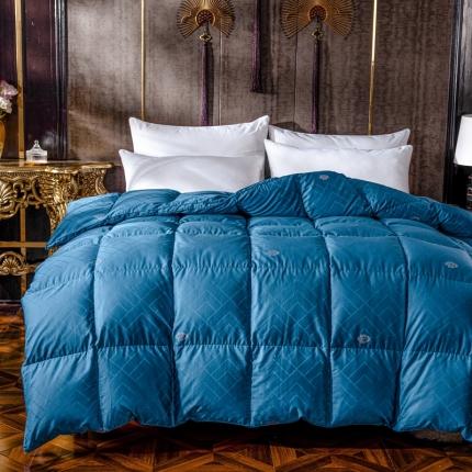 91家纺网 家纺一手货源 找家纺 太阳羽2025新款苏绣提花立体被宝石蓝