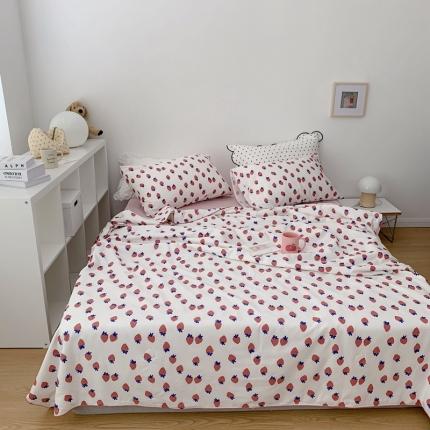 91家纺网 家纺一手货源 找家纺 2021新款ins博主夏被四件套系列 小草莓