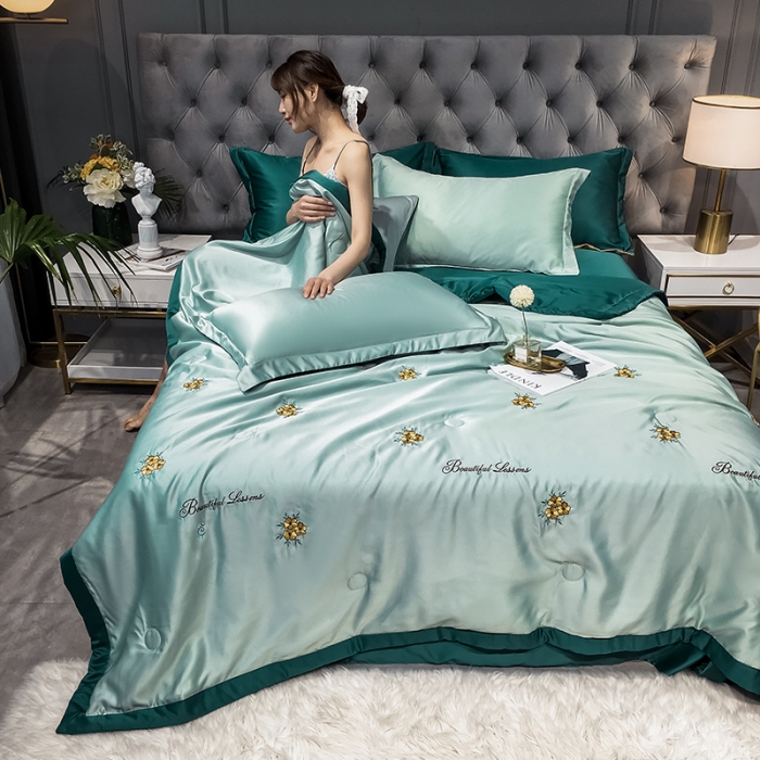 91家纺网 家纺一手货源 找家纺 （总）澳梵 2022新款莫代尔绣花夏被四件套